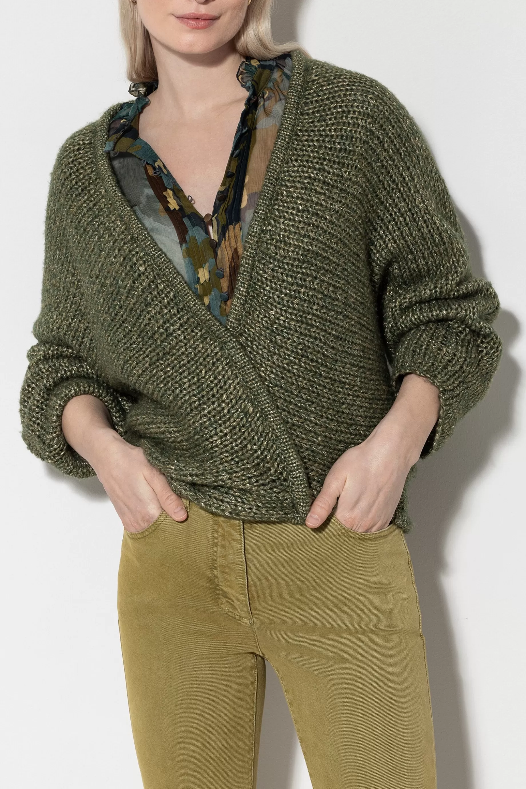 Cardigan En Laine Mélangée>LUISA CERANO Flash Sale