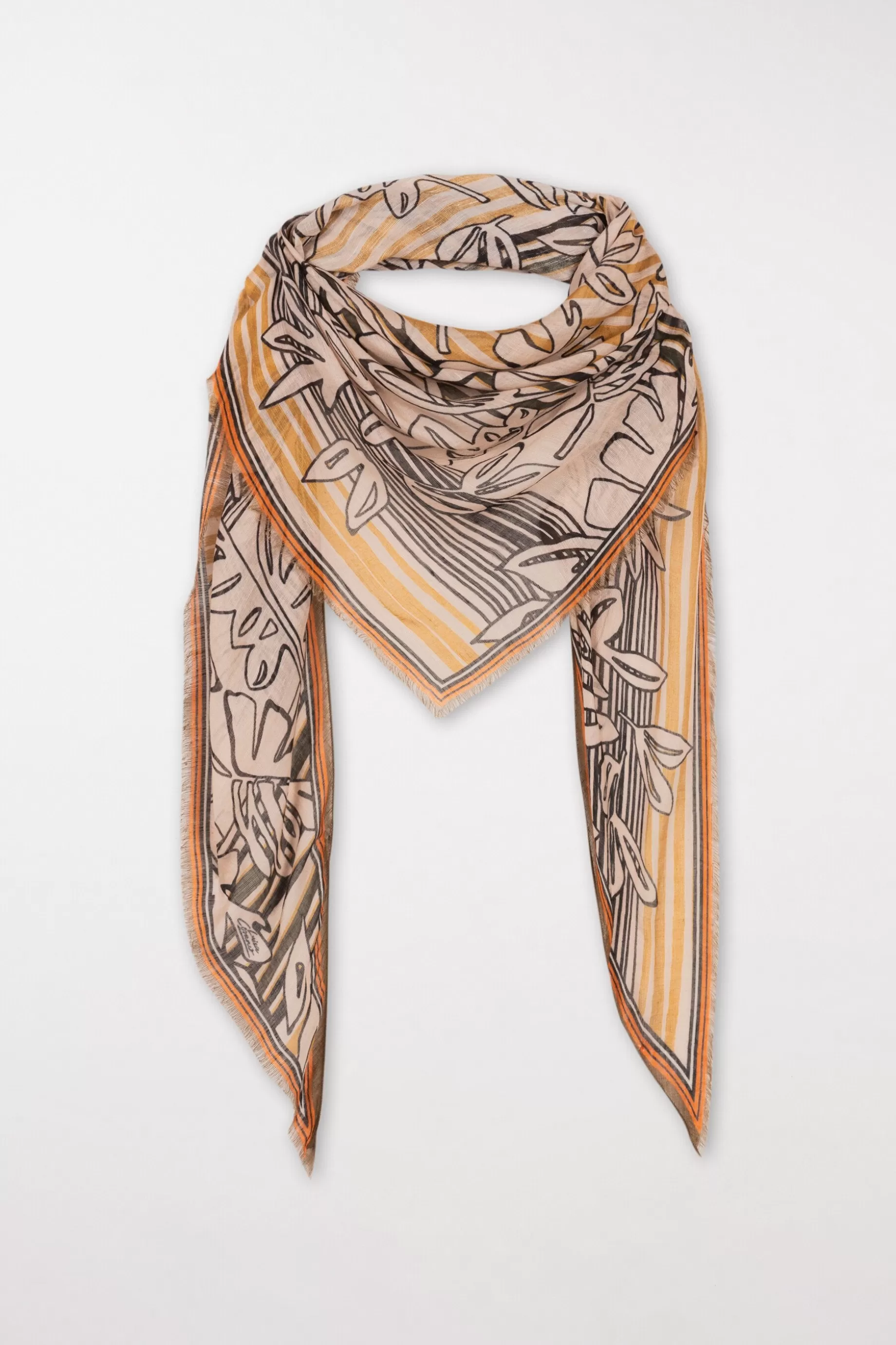 Foulard Avec Impression De Feuilles>LUISA CERANO Fashion