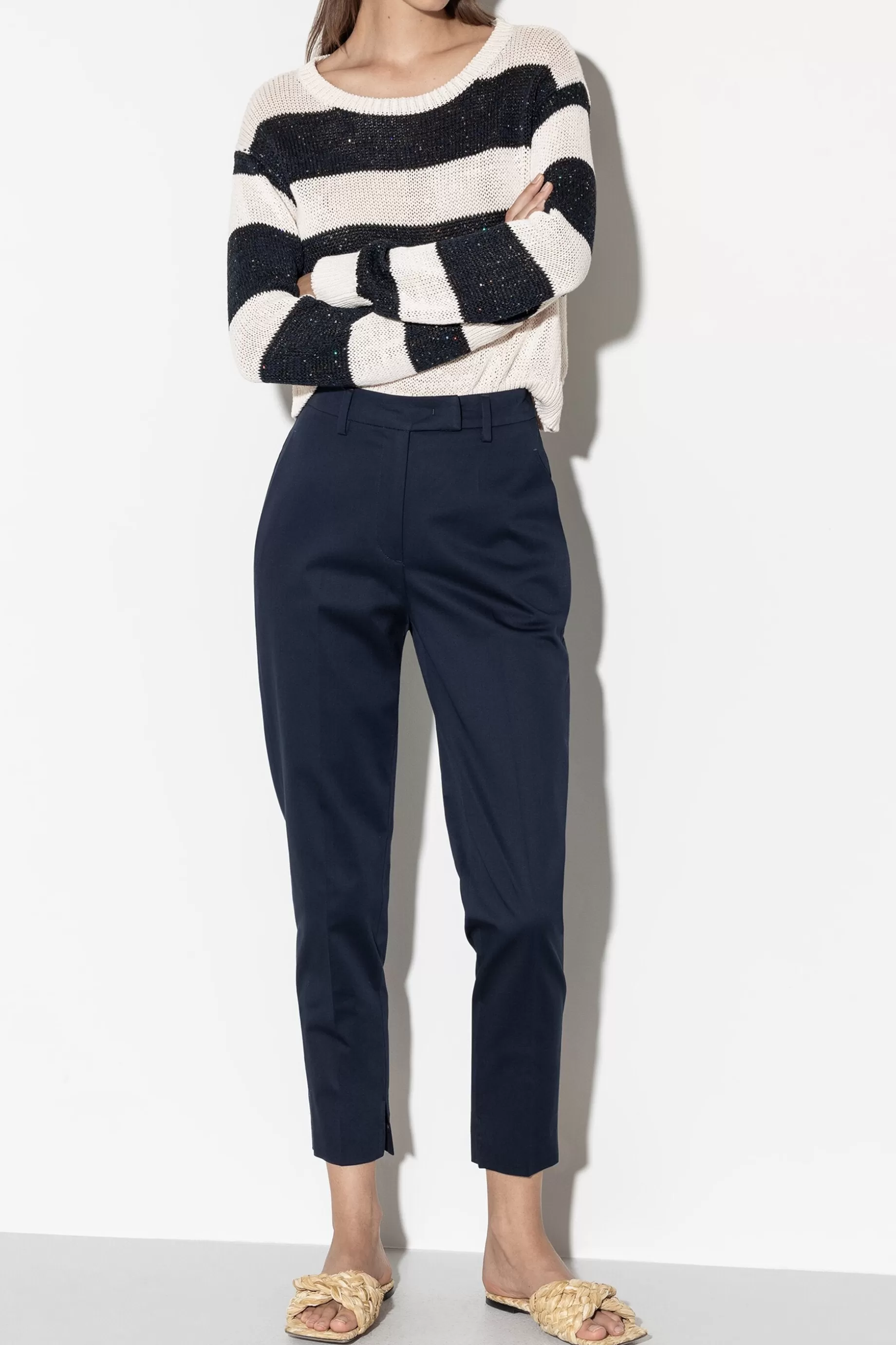 Pantalon Ajusté En Gabardine>LUISA CERANO Outlet