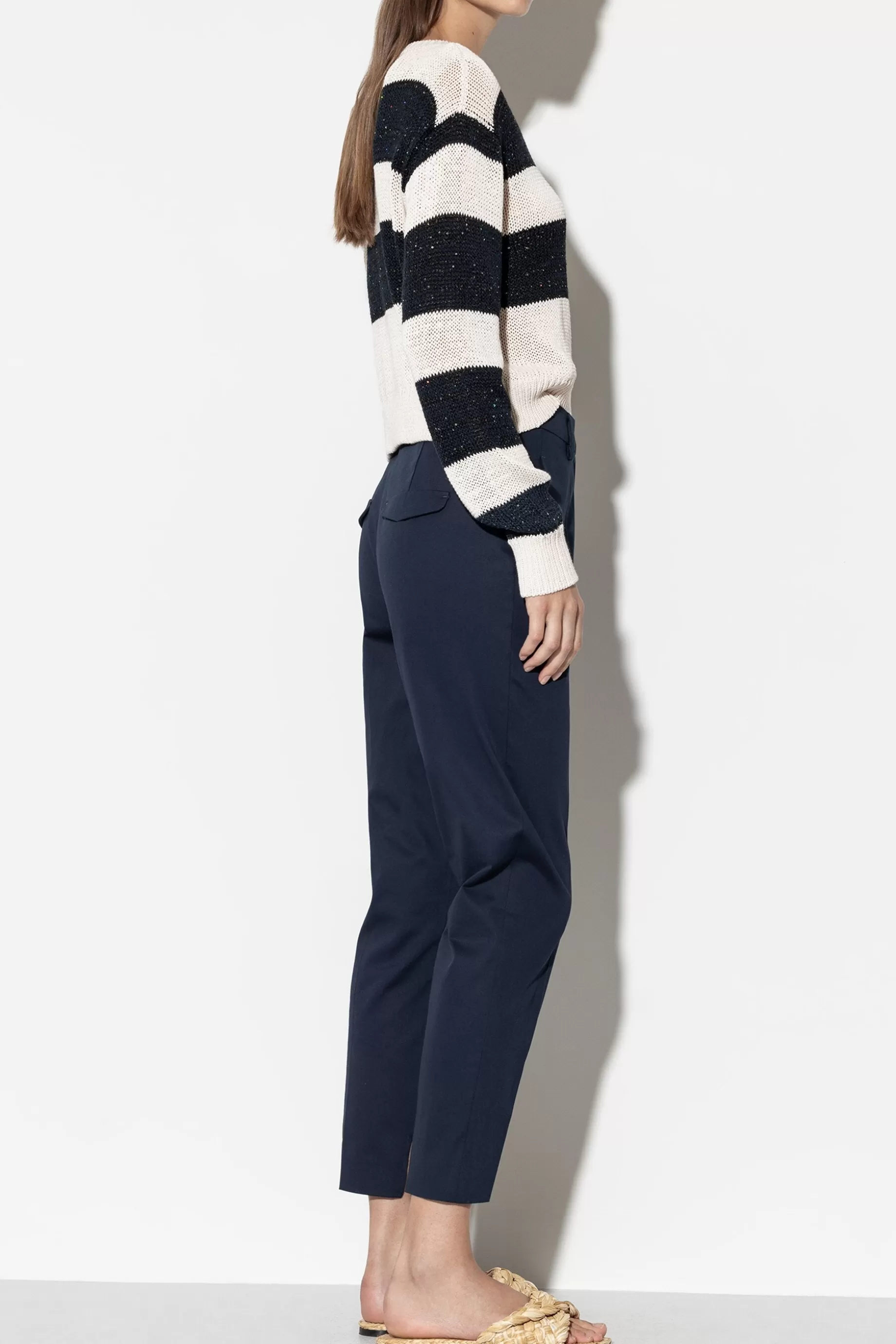 Pantalon Ajusté En Gabardine>LUISA CERANO Outlet