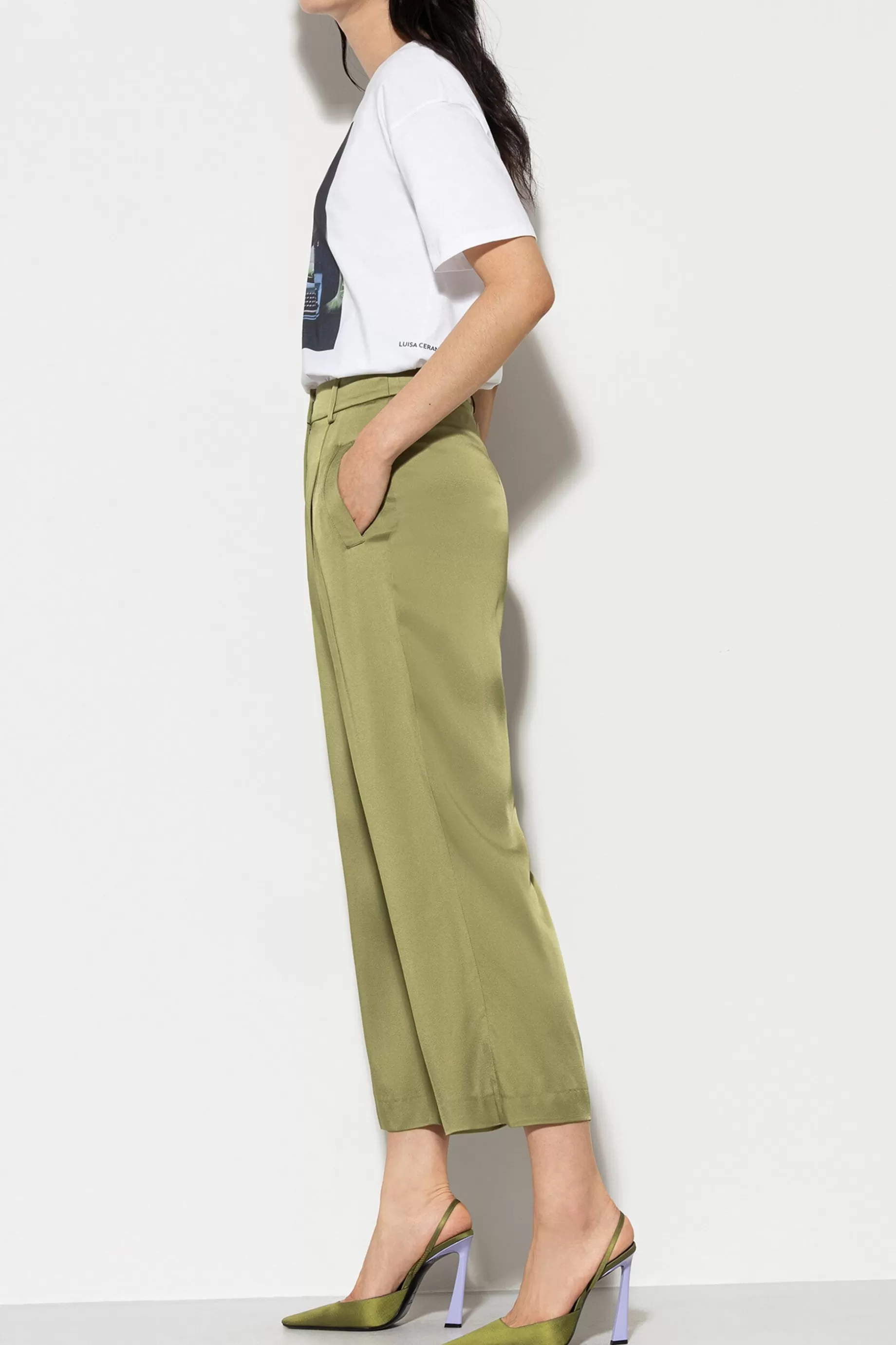 Pantalon Large En Satin>LUISA CERANO Shop