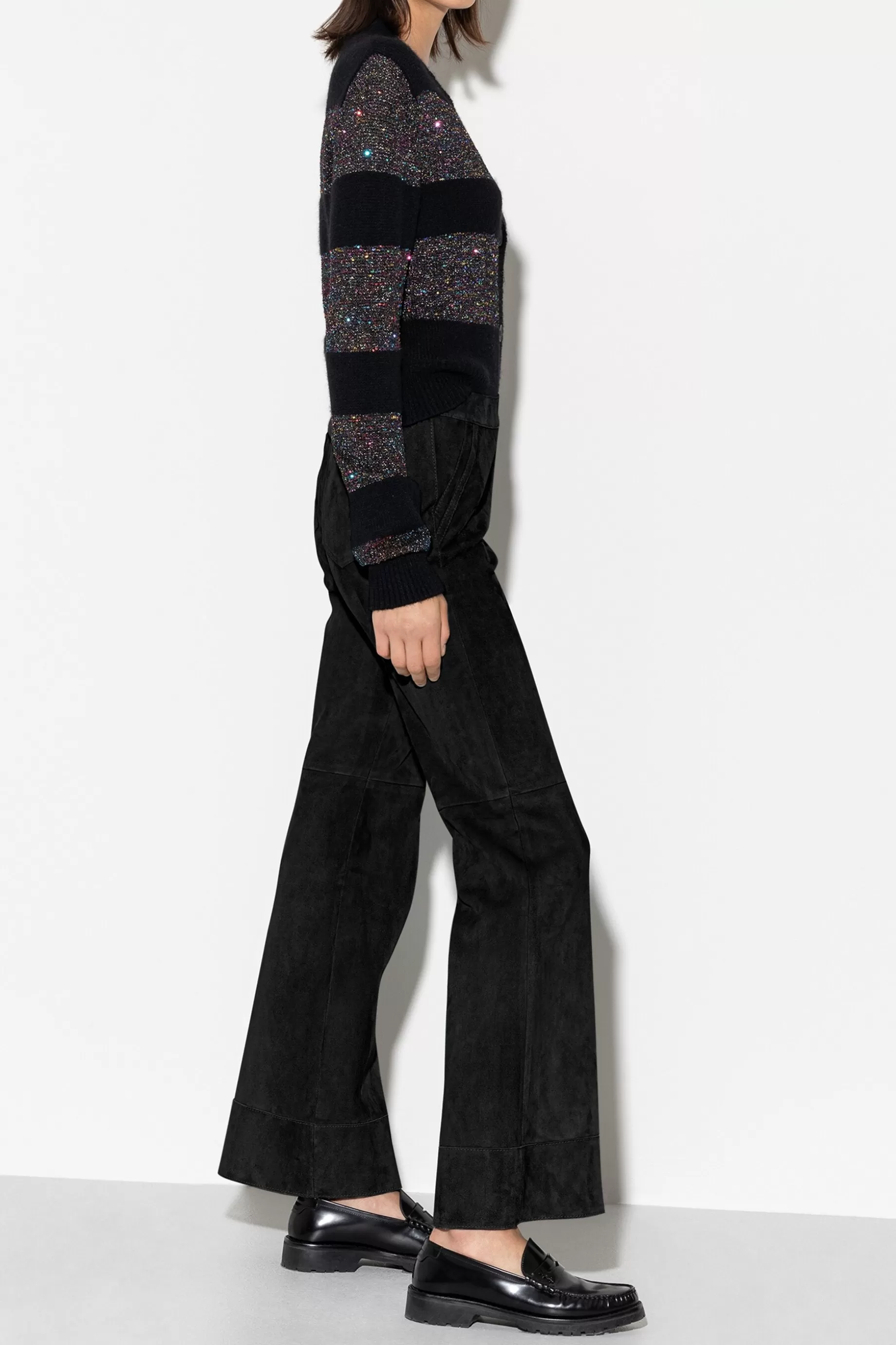 Pants Larges En Cuir Velours>LUISA CERANO New