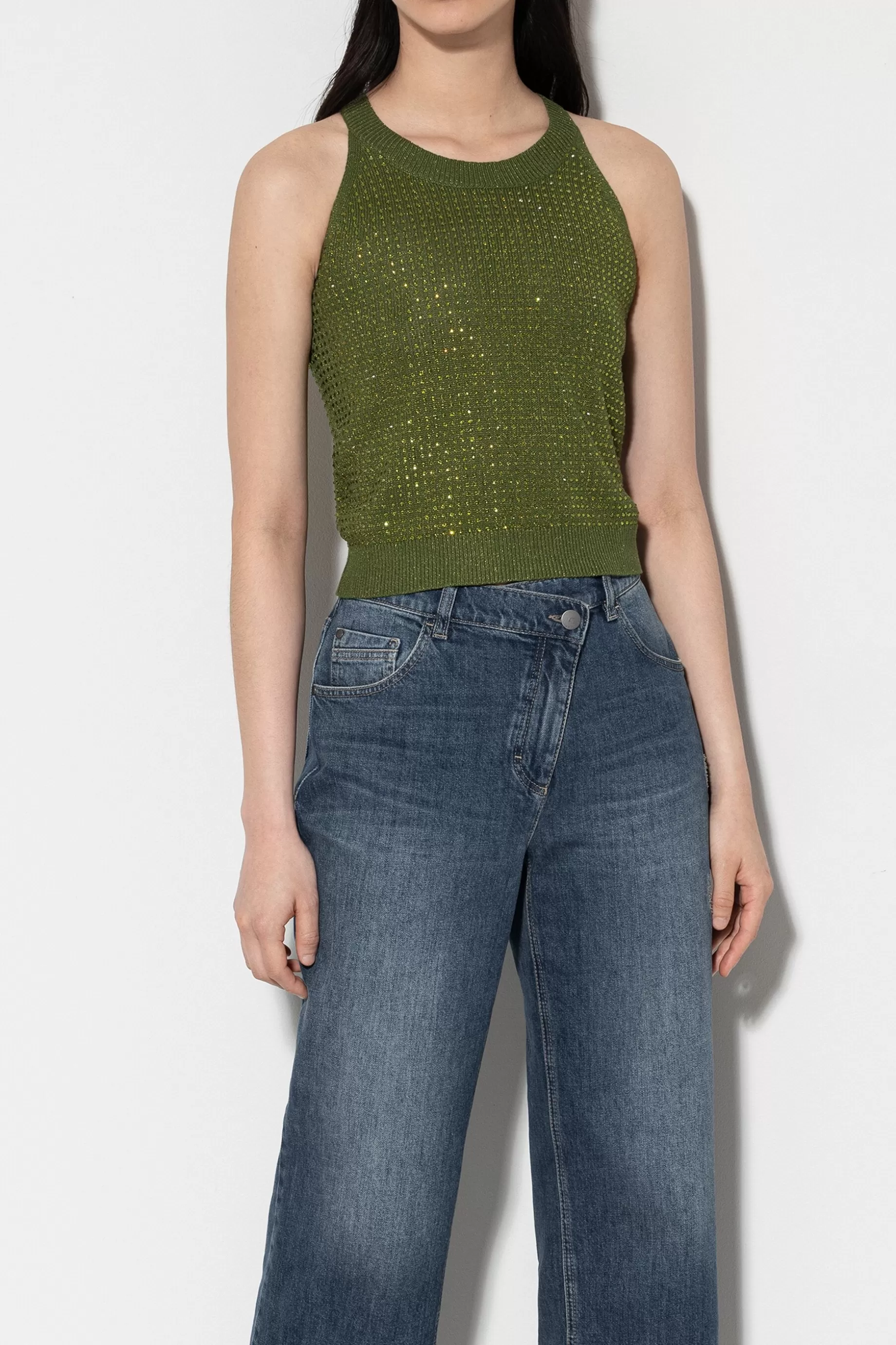 Top En Tricot Avec Pierres En Strass>LUISA CERANO Sale